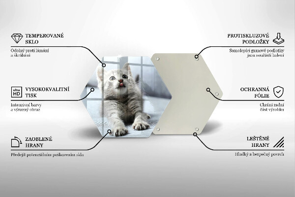 Steklena podloga za rezanje Majhna ljubka mucka