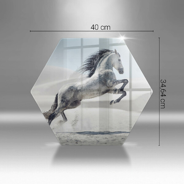 Steklena podloga za rezanje Beli konj