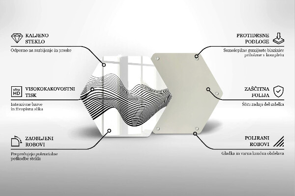 Steklena podloga za rezanje Linearna abstrakcija