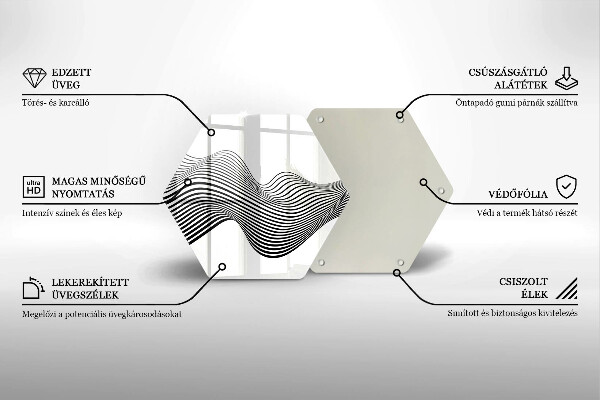 Steklena podloga za rezanje Linearna abstrakcija