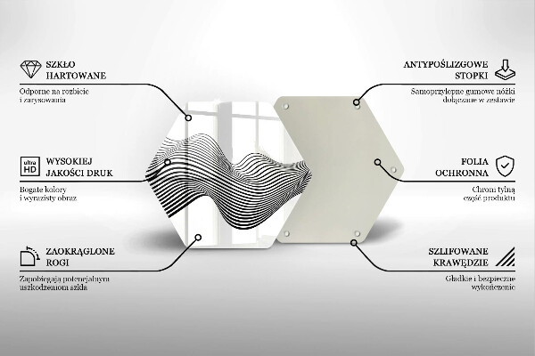 Steklena podloga za rezanje Linearna abstrakcija
