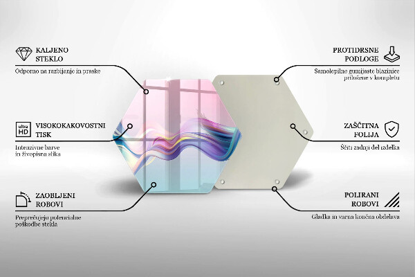 Steklena podloga za rezanje Pastelna abstrakcija