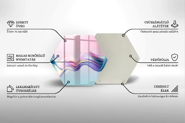 Steklena podloga za rezanje Pastelna abstrakcija