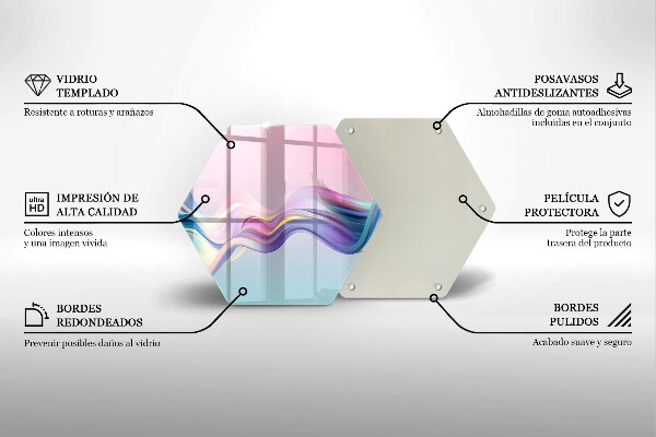 Steklena podloga za rezanje Pastelna abstrakcija
