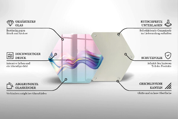 Steklena podloga za rezanje Pastelna abstrakcija
