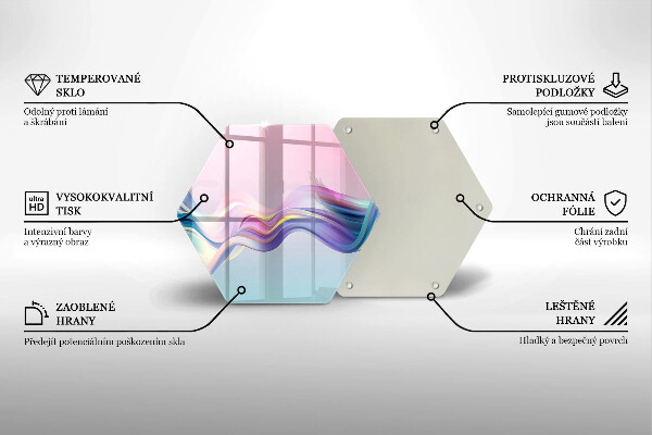 Steklena podloga za rezanje Pastelna abstrakcija