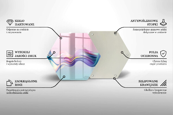 Steklena podloga za rezanje Pastelna abstrakcija