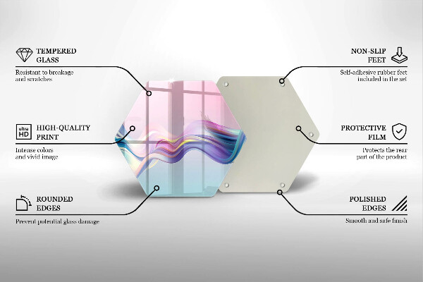 Steklena podloga za rezanje Pastelna abstrakcija