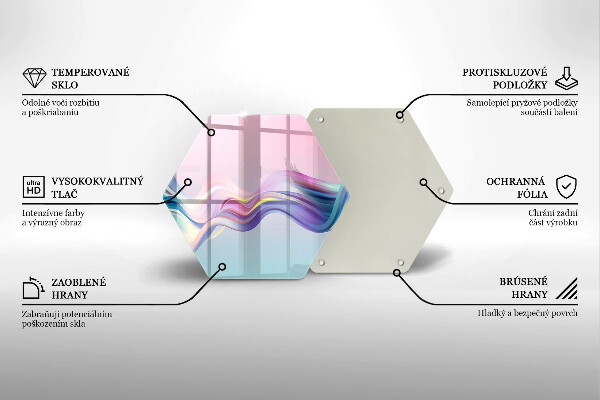 Steklena podloga za rezanje Pastelna abstrakcija