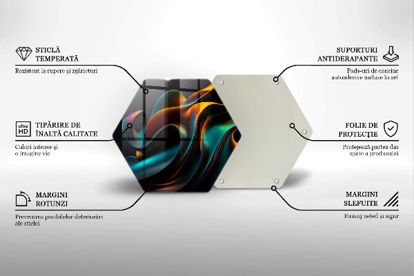 Steklena podloga za rezanje Barvita abstrakcija