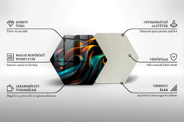 Steklena podloga za rezanje Barvita abstrakcija