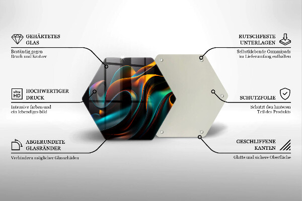 Steklena podloga za rezanje Barvita abstrakcija