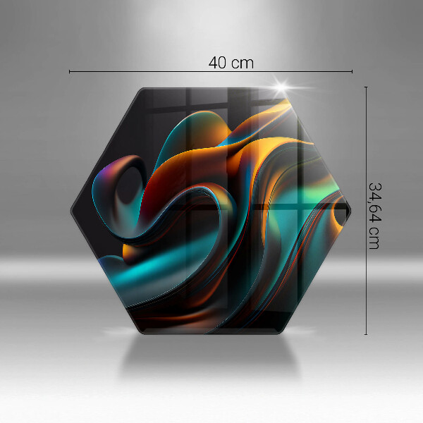 Steklena podloga za rezanje Barvita abstrakcija