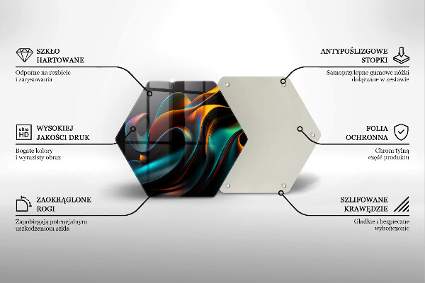 Steklena podloga za rezanje Barvita abstrakcija