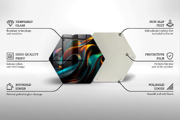 Steklena podloga za rezanje Barvita abstrakcija