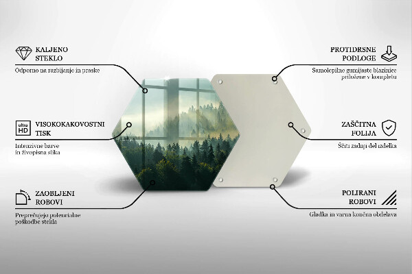 Steklena podloga za rezanje Krajinski pogled na gozd