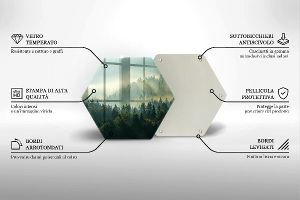 Steklena podloga za rezanje Krajinski pogled na gozd