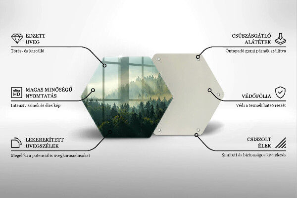 Steklena podloga za rezanje Krajinski pogled na gozd