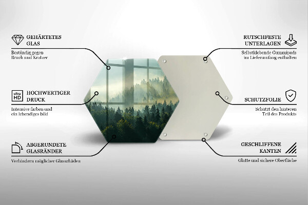 Steklena podloga za rezanje Krajinski pogled na gozd