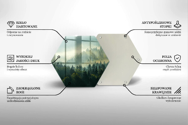 Steklena podloga za rezanje Krajinski pogled na gozd