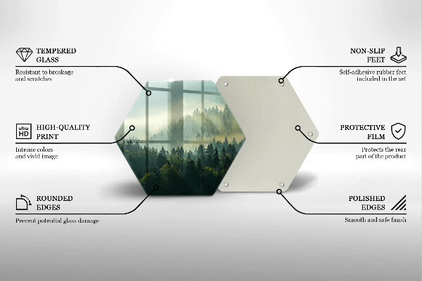 Steklena podloga za rezanje Krajinski pogled na gozd