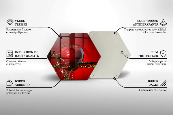 Steklena podloga za rezanje Jabolčno sadje v vodi