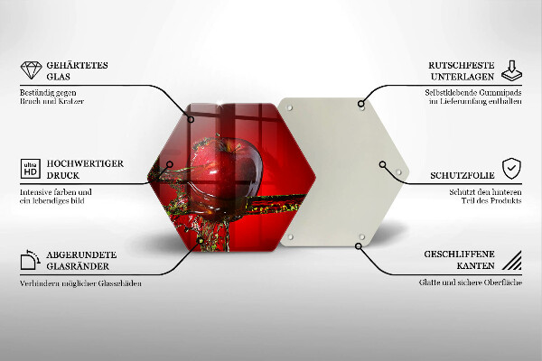 Steklena podloga za rezanje Jabolčno sadje v vodi
