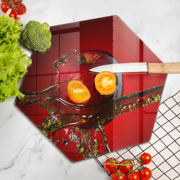 Steklena podloga za rezanje Jabolčno sadje v vodi