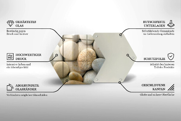Steklena podloga za rezanje Vzorec ovalnih kamnov