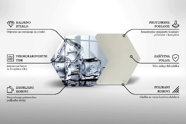 Steklena podloga za rezanje Ledene kocke