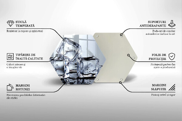 Steklena podloga za rezanje Ledene kocke