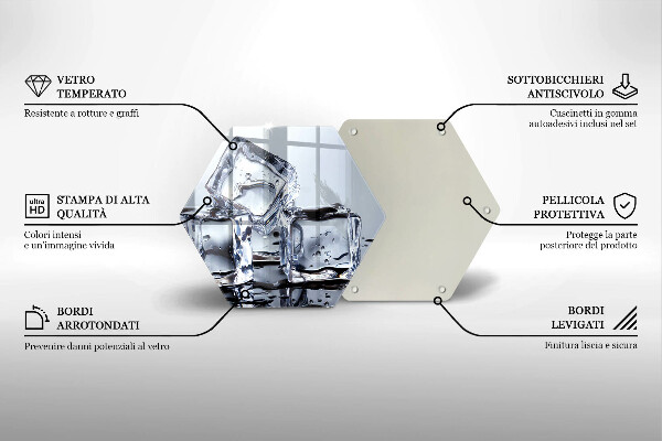 Steklena podloga za rezanje Ledene kocke