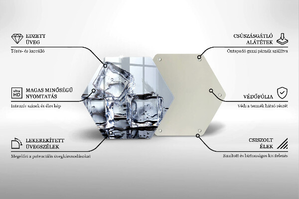 Steklena podloga za rezanje Ledene kocke