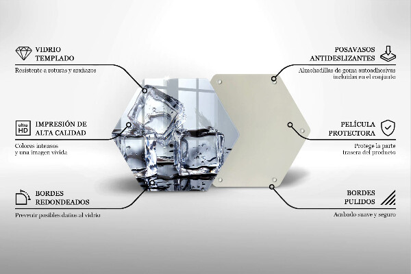 Steklena podloga za rezanje Ledene kocke