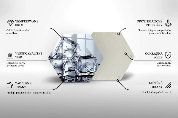 Steklena podloga za rezanje Ledene kocke