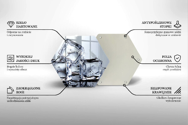 Steklena podloga za rezanje Ledene kocke