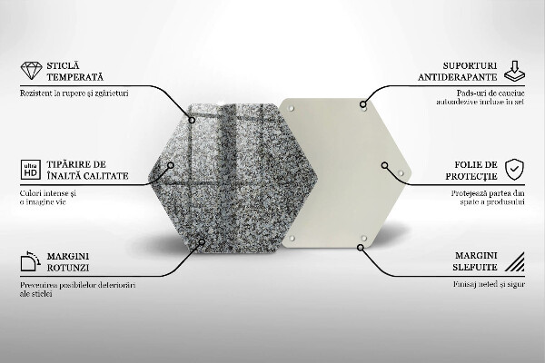 Steklena podloga za rezanje Kamnita tekstura