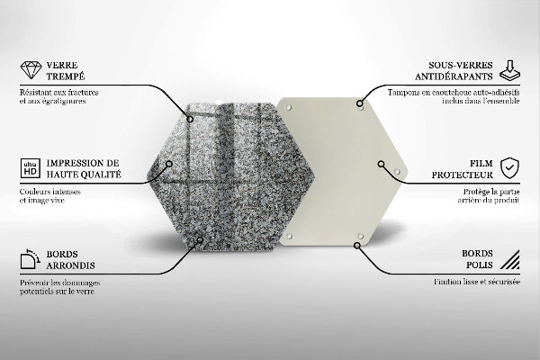 Steklena podloga za rezanje Kamnita tekstura