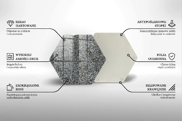 Steklena podloga za rezanje Kamnita tekstura