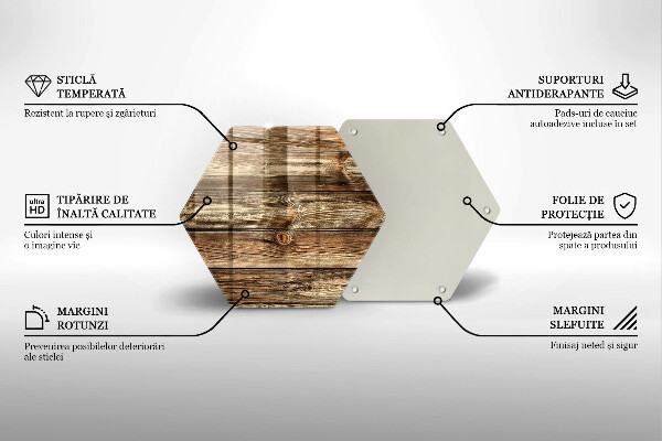 Steklena podloga za rezanje Tekstura lesene deske