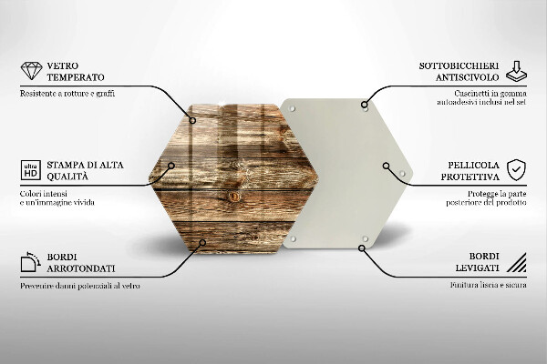 Steklena podloga za rezanje Tekstura lesene deske