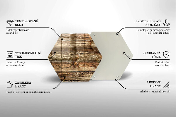 Steklena podloga za rezanje Tekstura lesene deske