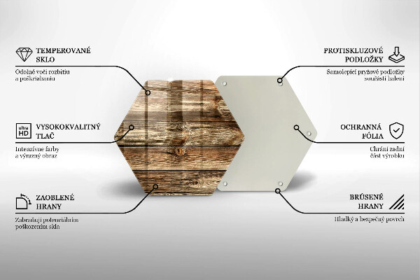 Steklena podloga za rezanje Tekstura lesene deske
