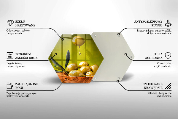 Steklena podloga za rezanje Okusne olive