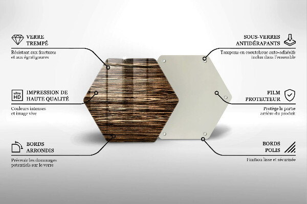 Steklena podloga za rezanje Tekstura lesa