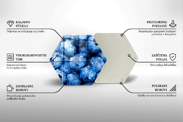 Steklena podloga za rezanje Sočne borovnice