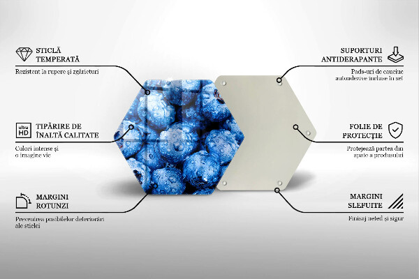 Steklena podloga za rezanje Sočne borovnice