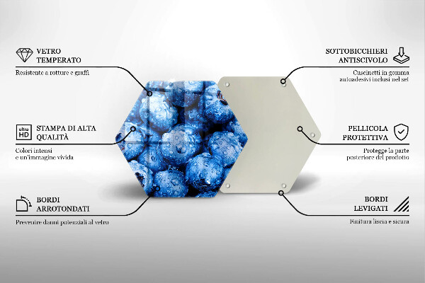 Steklena podloga za rezanje Sočne borovnice