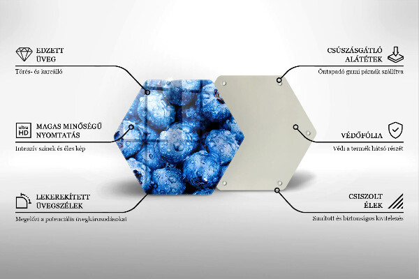 Steklena podloga za rezanje Sočne borovnice