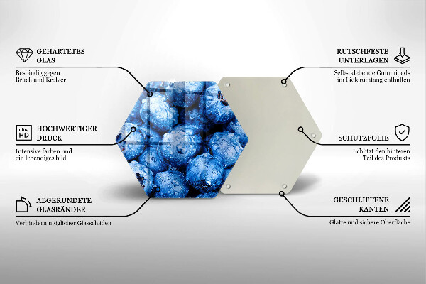 Steklena podloga za rezanje Sočne borovnice